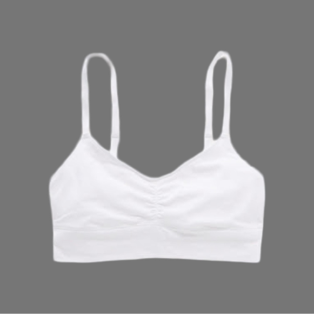 aerie Chill Play Move Cotton Bralette in white color